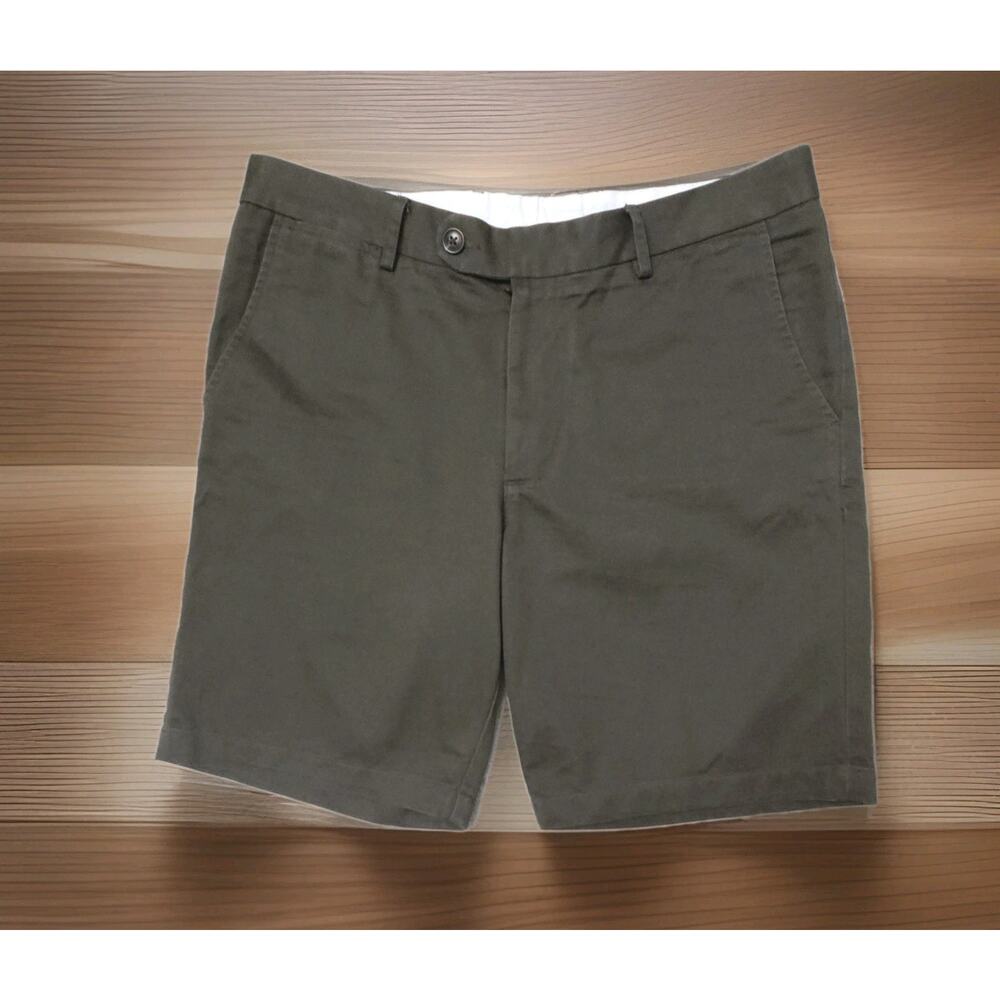 Spier & Mackay Contemporary Men’s Green Handmade 9” Cotton Shorts 34